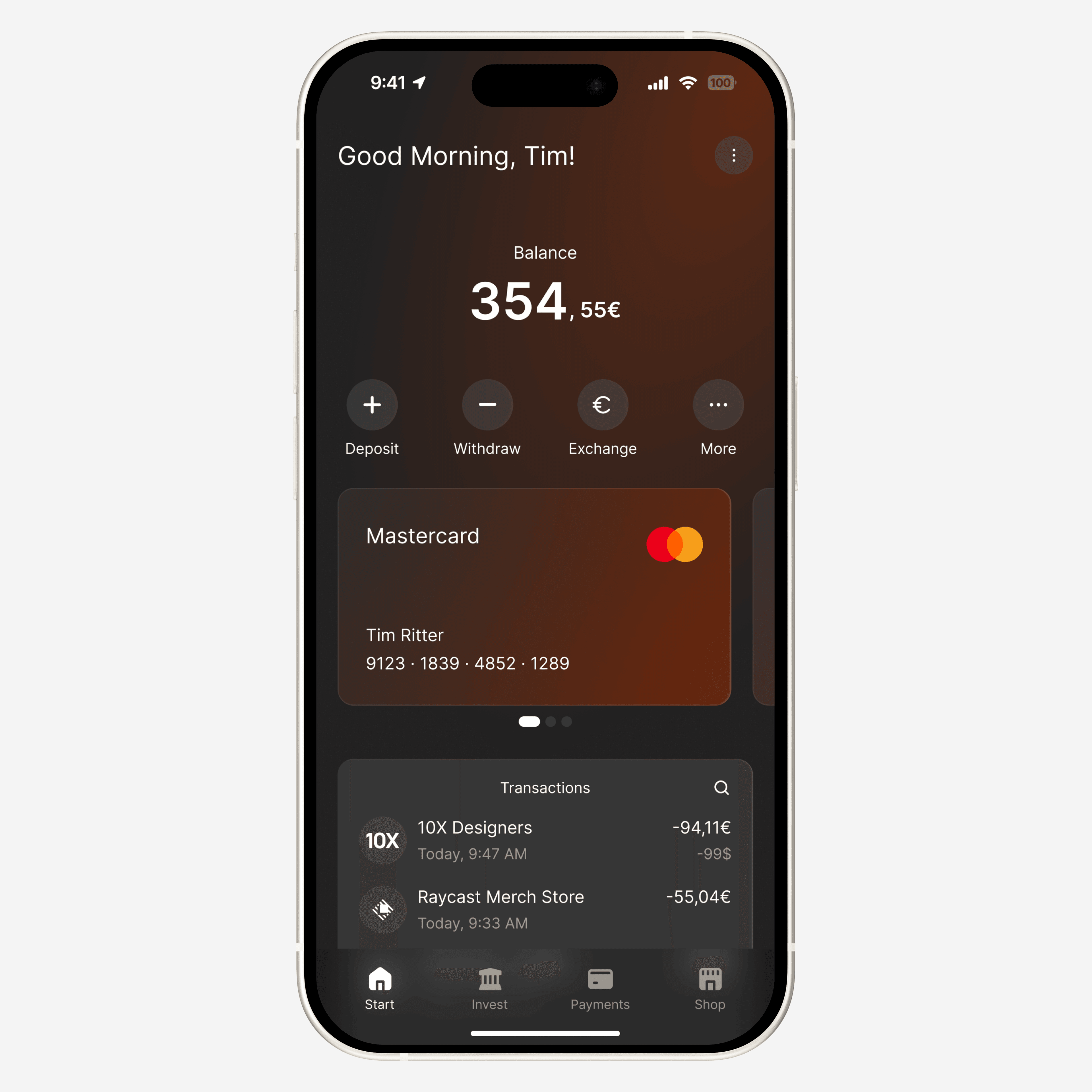 Banking App Concept (Full View)